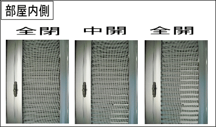 部屋内側のルーバー